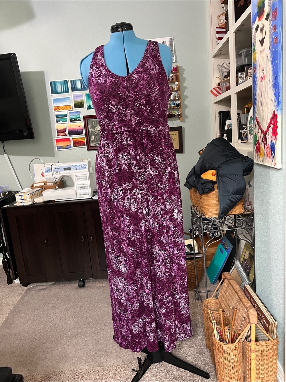 Soma Purple Floral Print Maxi Dress L